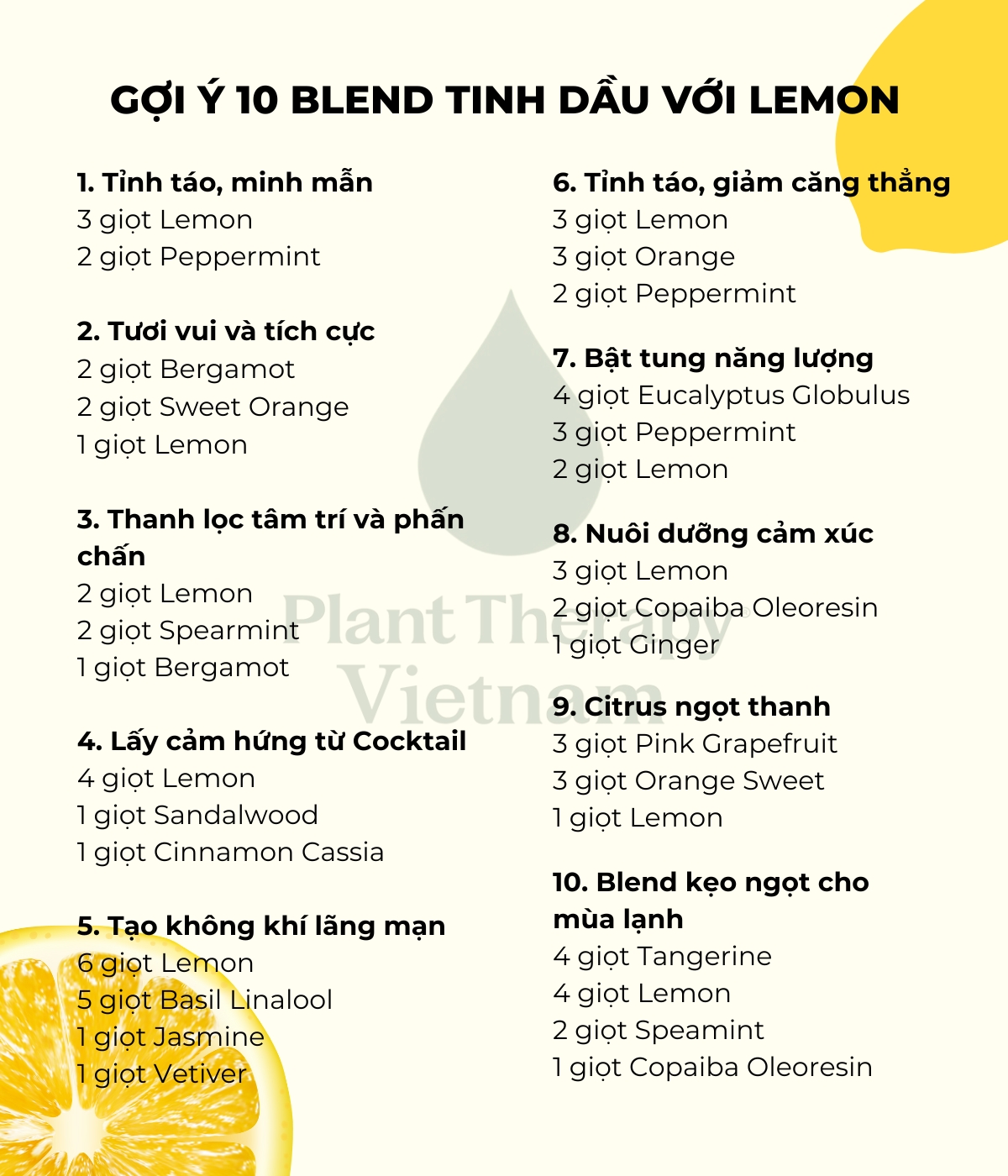 Tinh dầu Chanh Vàng (Lemon) hữu cơ