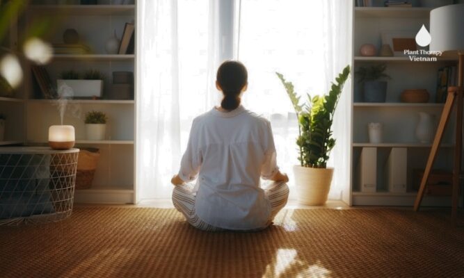 tinh dầu xông phòng yoga, thiền định